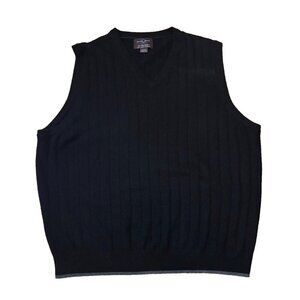 Black Brown 1826 100% 2ply Cashmere Vest Mens XXL Black Sweater Vest SUPER SOFT